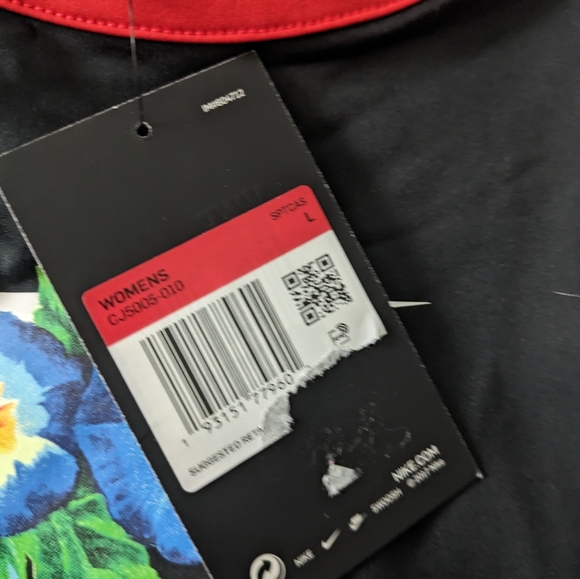 Nike Women Tropical Parrot Hyper Femme Cropped Tank Top Black Red 0224 - Picture 12 of 16